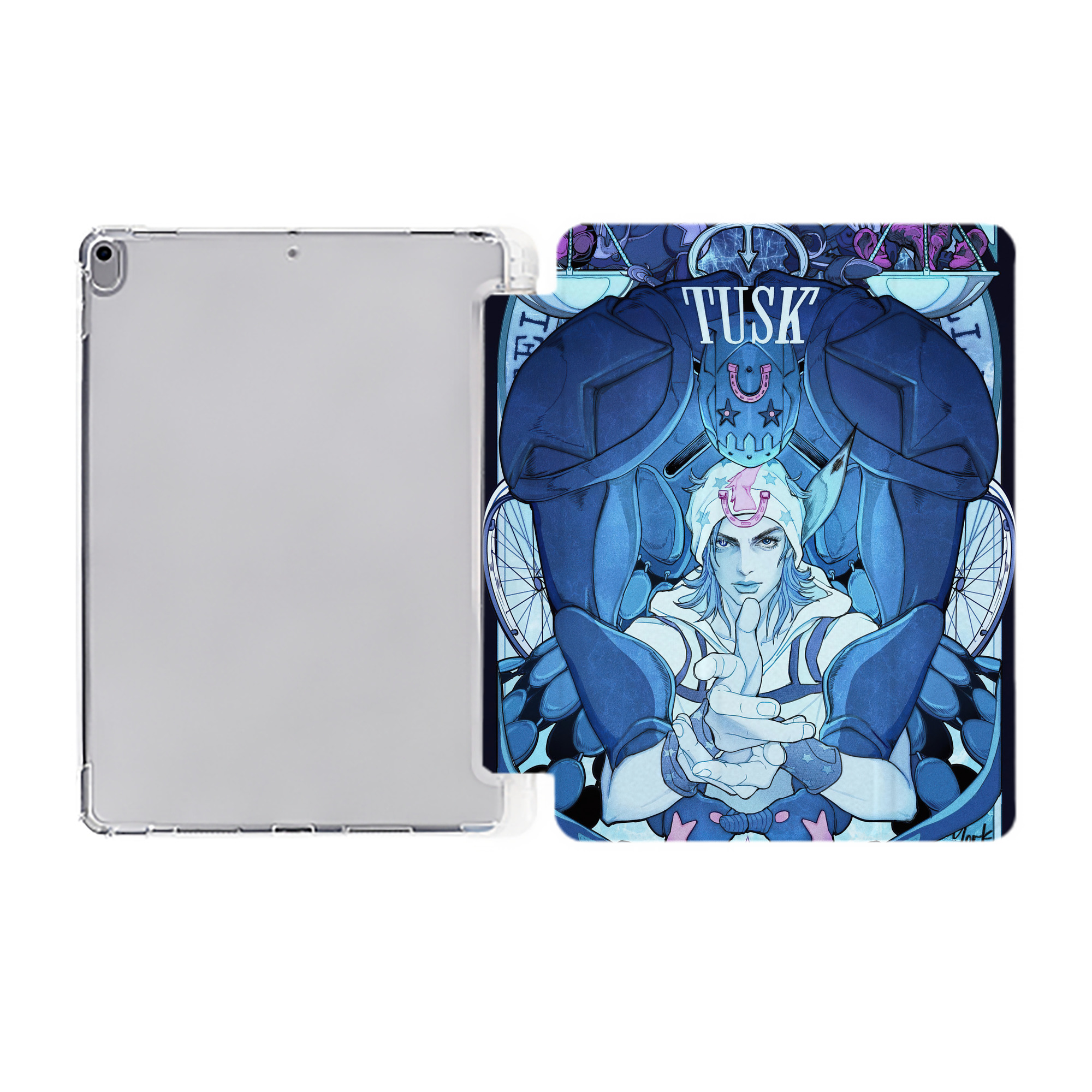 （画像用） ジョジョの奇妙な冒険 JoJo's Bizarre Adventure IPad ケース ペン収納付き 三つ折りスタンド PUレザー×シリコン 対応機種9.5/10.5/10.9インチ
